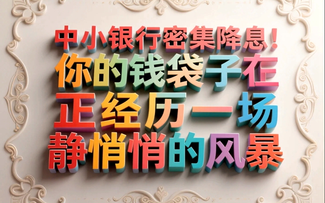 中小银行密集降息！你的钱袋子正在经历一场静悄悄的风暴 